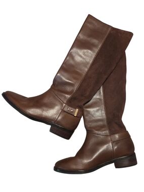 Cole Haan Two-Tone Brown Leather & Suede Over-the-Knee Boots Size 8.5